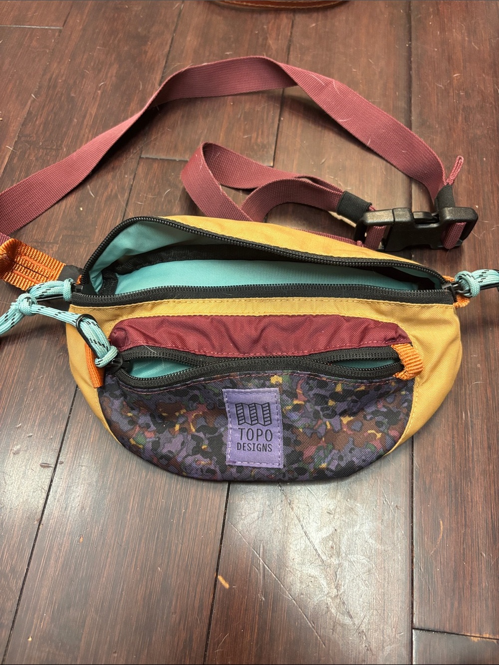 Topo Designs Multicolor Waist Pack - Mustard, Burgundy & Teal Accents